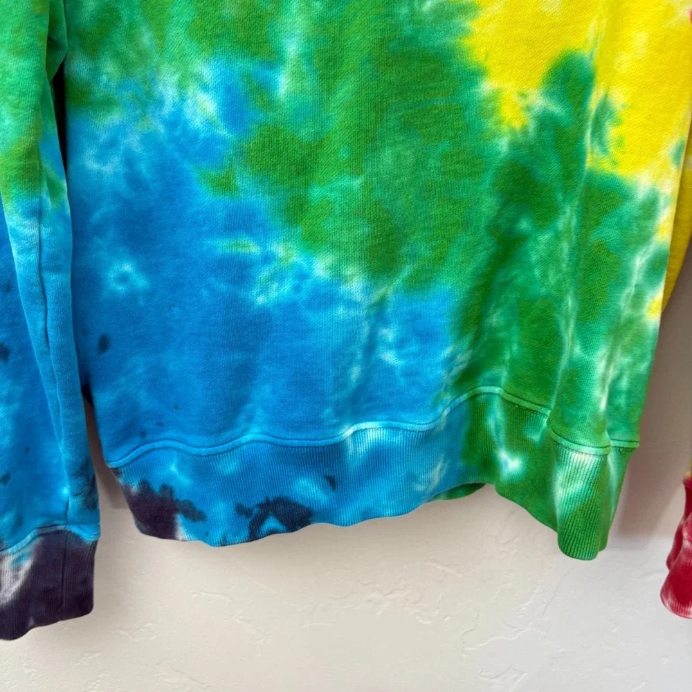 Polo Ralph Lauren Tie Die Sweatshirt Men Size Large Rainbow Pullover Long Sleeve